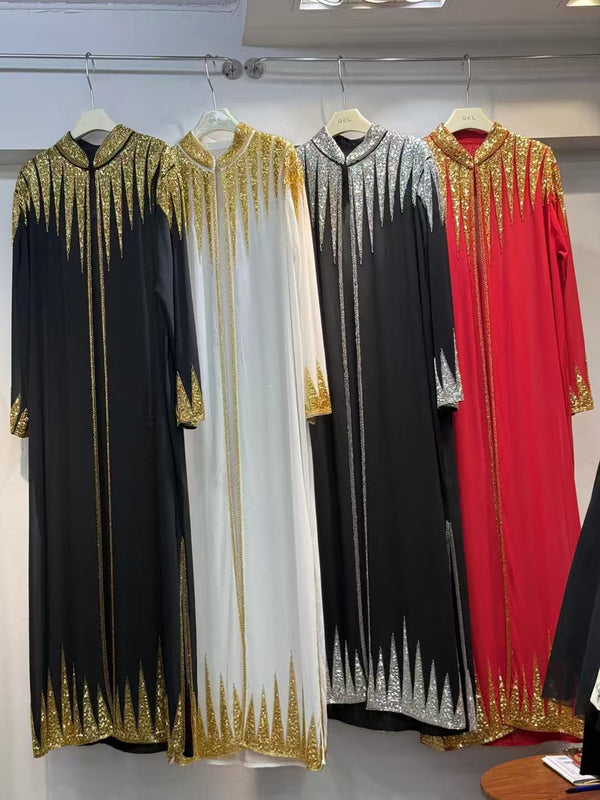 Solid Patchwork Diamonds Long Dress