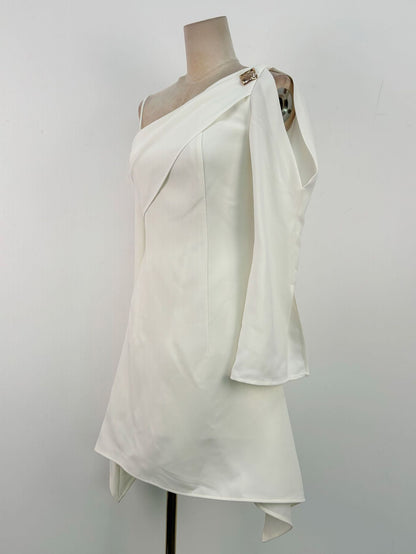 Off Shoulder Irregular Short Dress