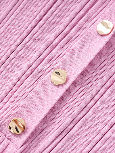 Temperament Knit Lapel Short Dress