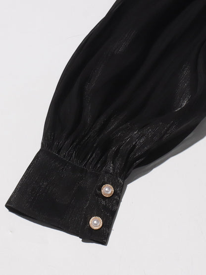 Glamorous Black Tie - Neck Wrap Mini Dress - SISPELL