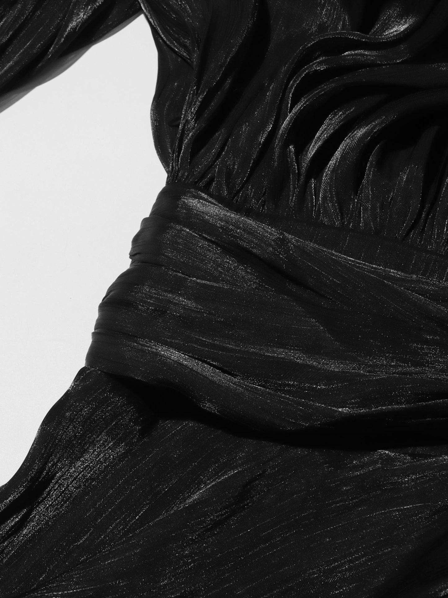 Glamorous Black Tie - Neck Wrap Mini Dress - SISPELL