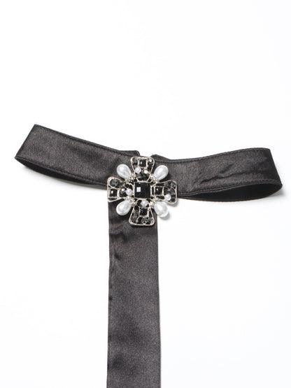 Glamorous Black Tweed Pearl - Embellished Mini Dress - SISPELL