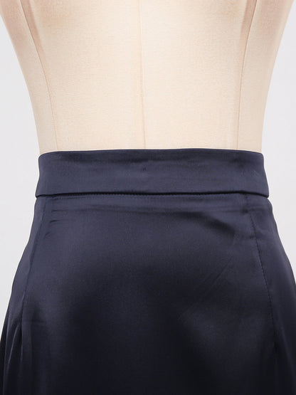 Glamorous Navy Blue Embellished Top and Skirt Set - SISPELL