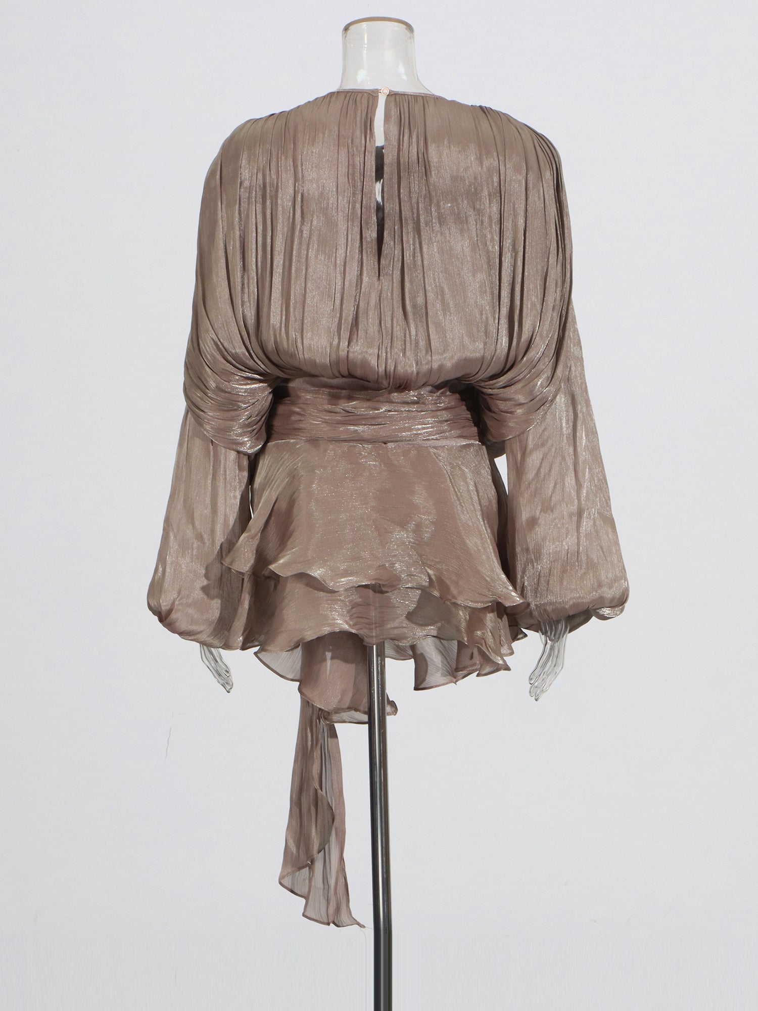 Gorgeous Maroon Tie - Neck Wrap Mini Dress - SISPELL