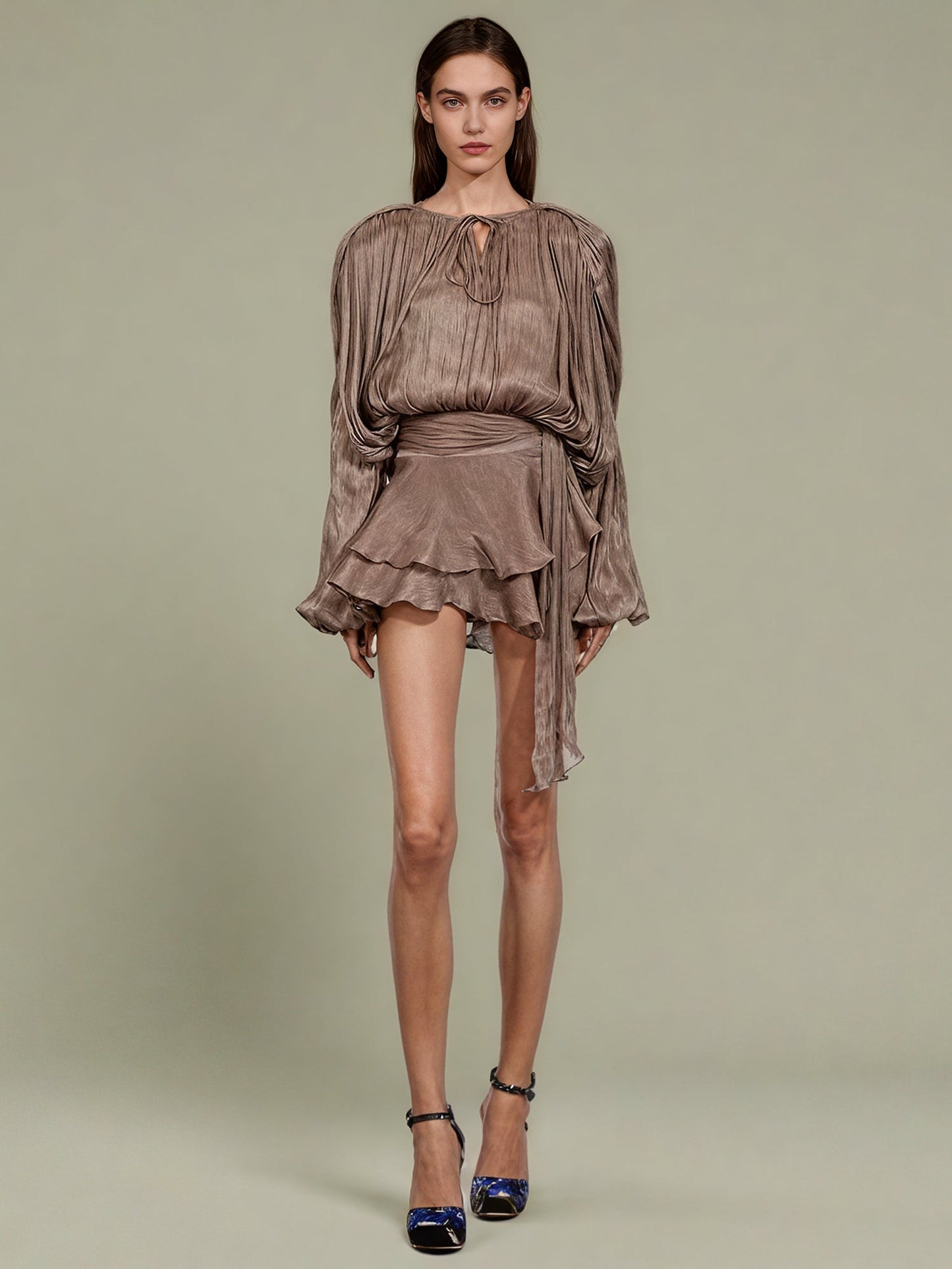 Gorgeous Maroon Tie - Neck Wrap Mini Dress - SISPELL