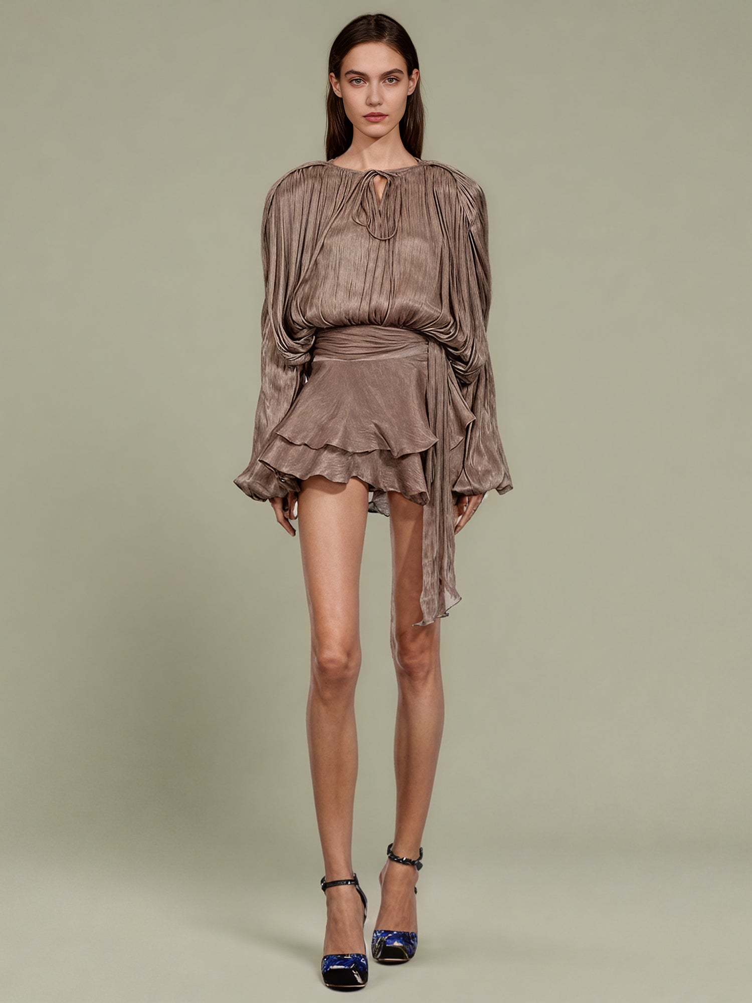 Gorgeous Maroon Tie - Neck Wrap Mini Dress - SISPELL