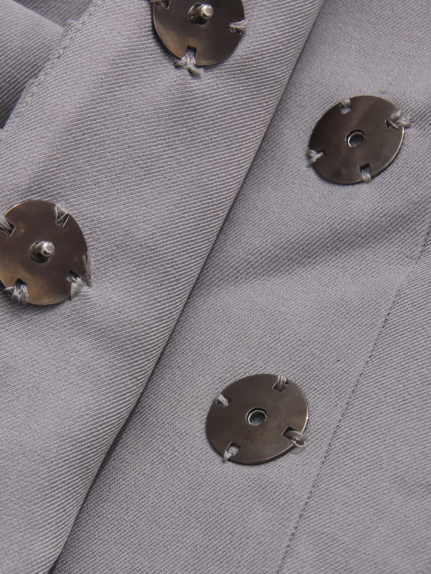 Gray Asymmetric Ruched Blazer with Lapel Collar - SISPELL