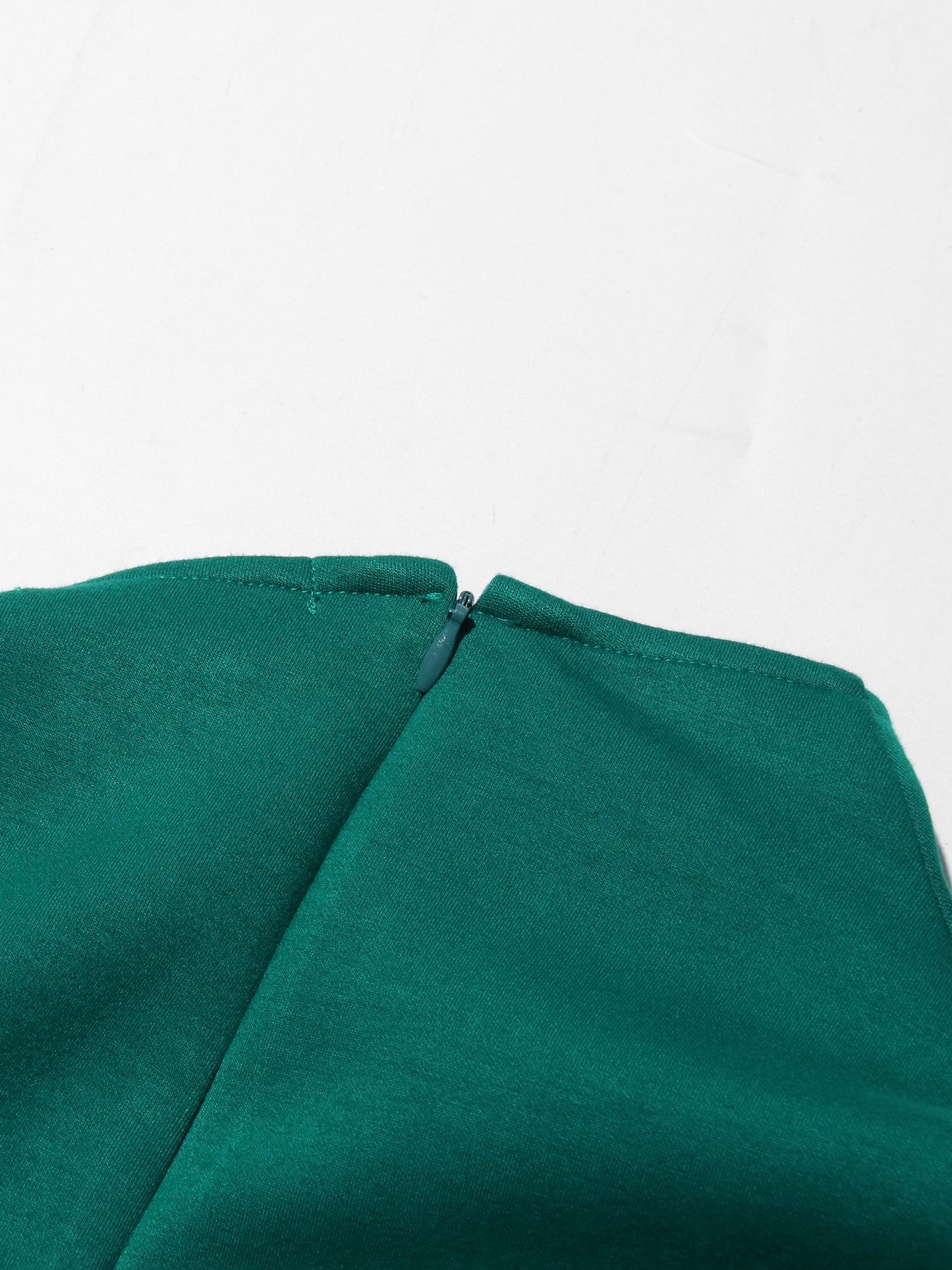 Green Asymmetric Hem Dress with Side Ring Details - SISPELL