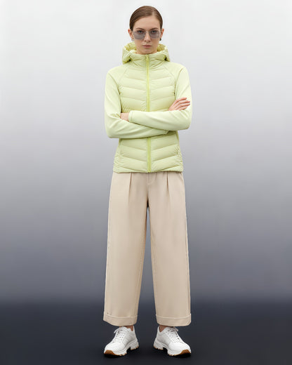 Green Lightweight Down Jacket with Hood - SISPELL