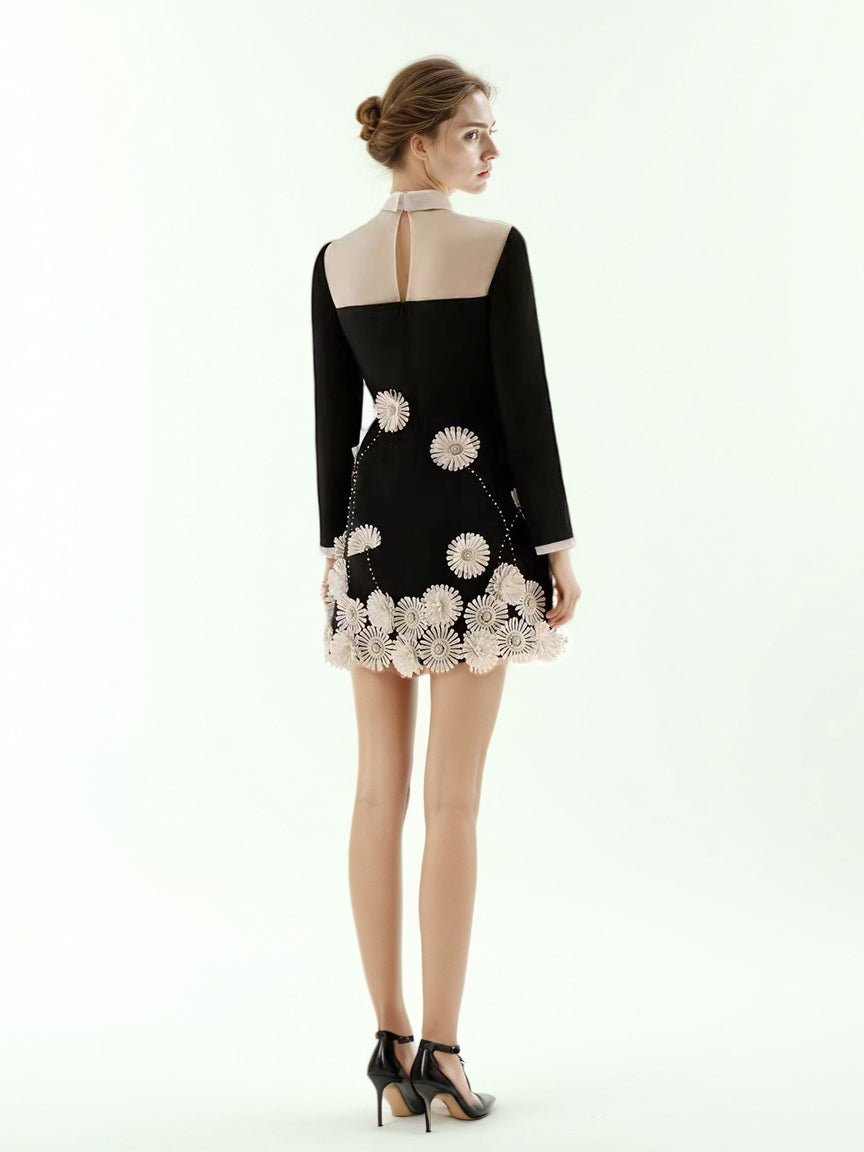 Hit Color Patchwork Short Dress - SISPELL