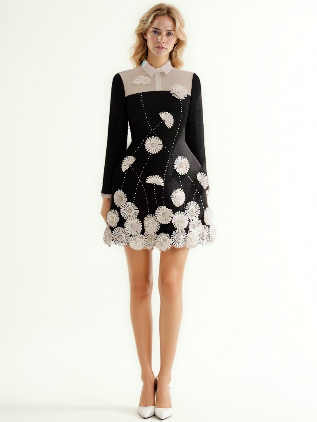 Hit Color Patchwork Short Dress - SISPELL