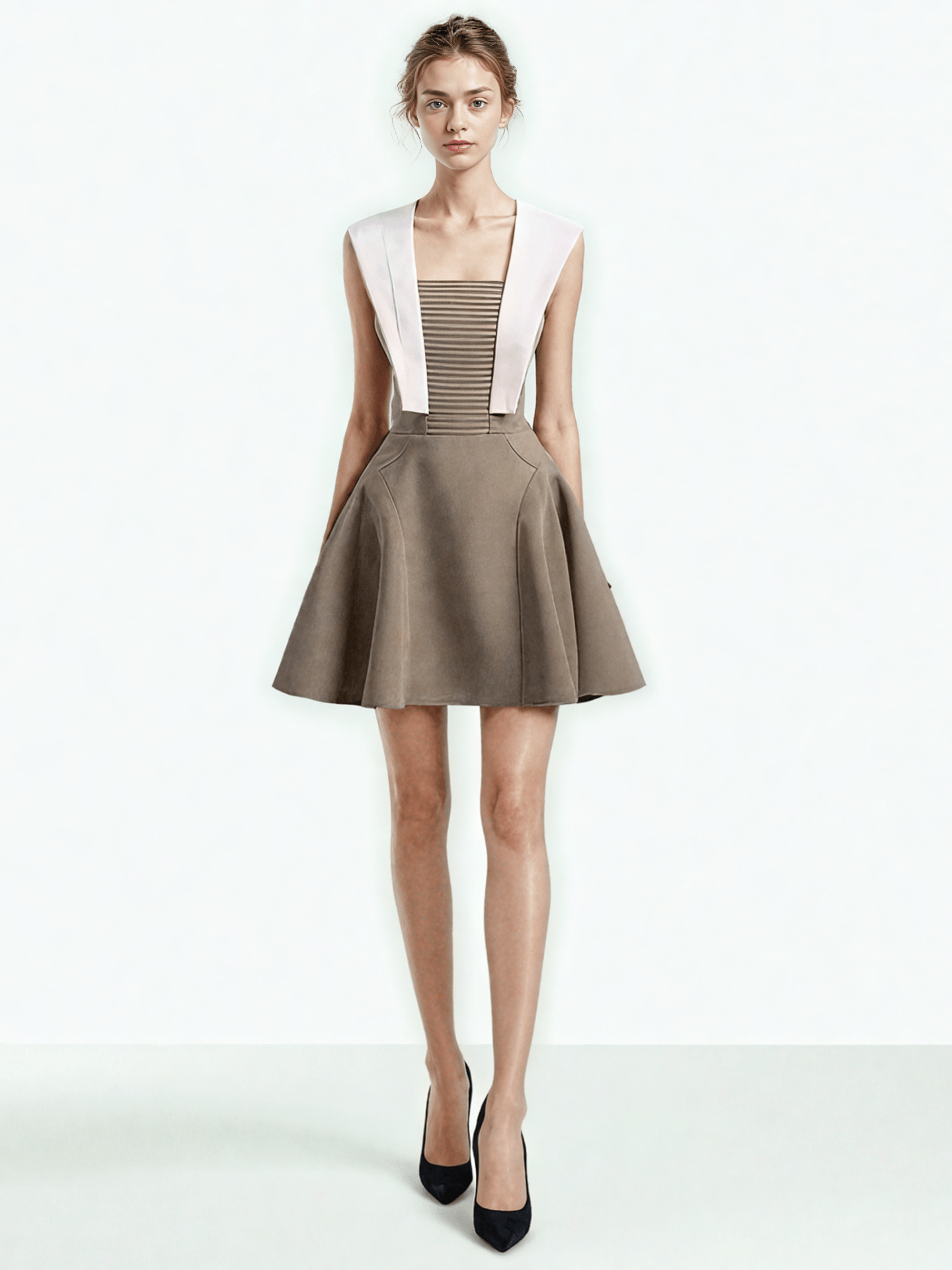 Hit Color Sleeveless Short Dress - SISPELL