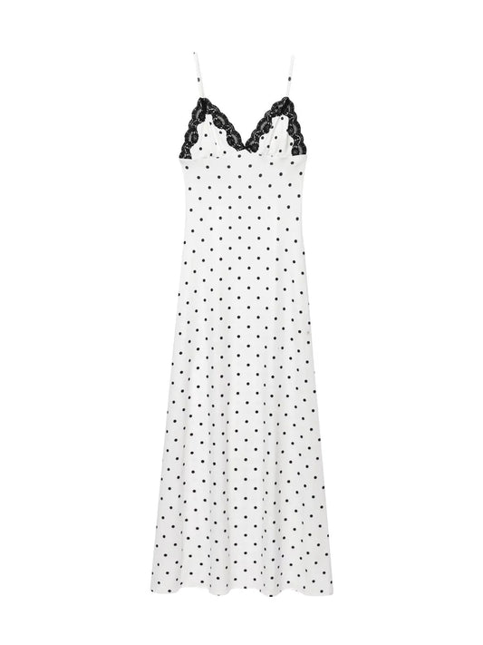 Hit Color Wave Point Long Dress - SISPELL