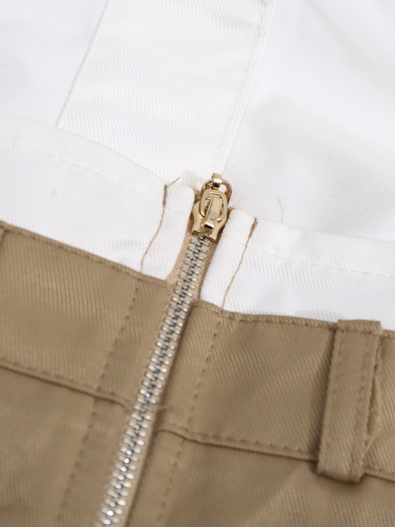 Khaki Strapless Trench Midi Dress with Buckle Belt - SISPELL