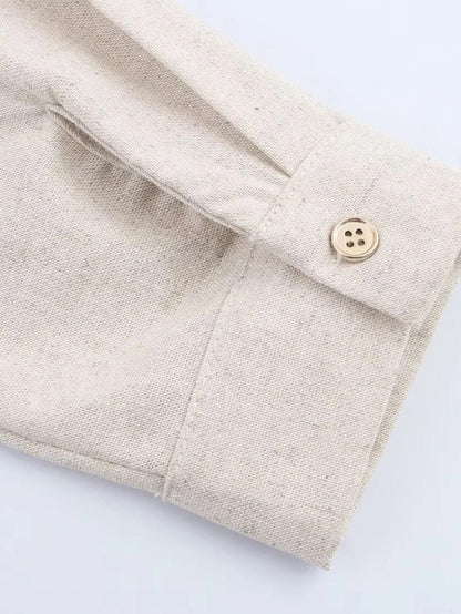 Lapel Solid Patchwork Short Dress - SISPELL