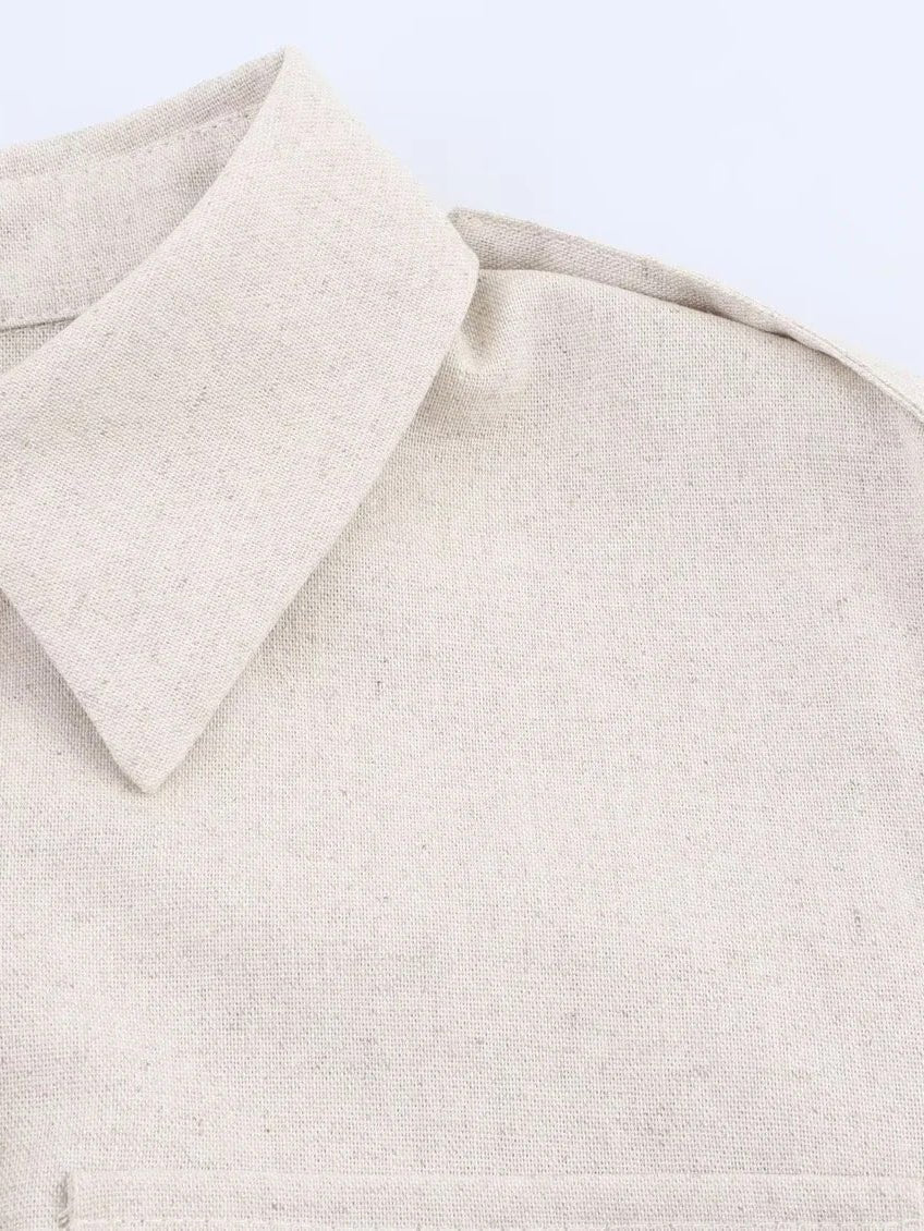 Lapel Solid Patchwork Short Dress - SISPELL