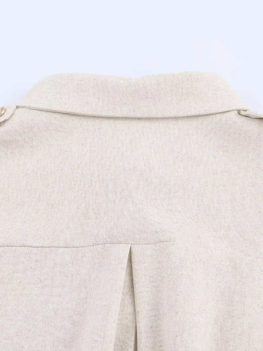 Lapel Solid Patchwork Short Dress - SISPELL