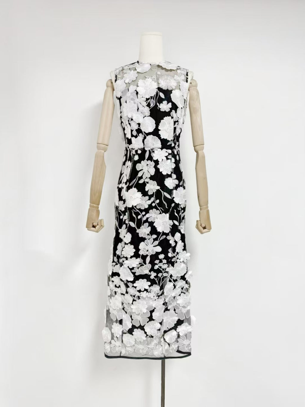 Elegant Patchwork Flower Long Dress