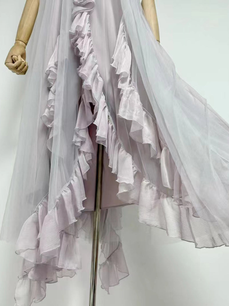 Solid Elegant Off Shoulder Long Dress