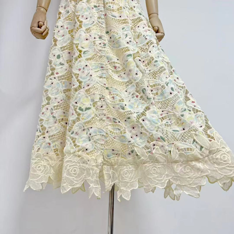 Lapel Ruffles Solid Long Dress
