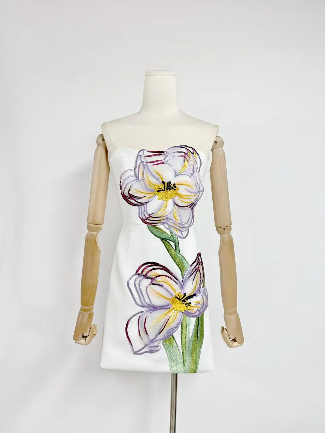 Off Shoulder Patchwork Short Dress
