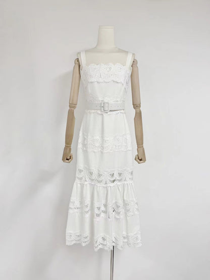 Hollow Out Sleeveless Long Dress