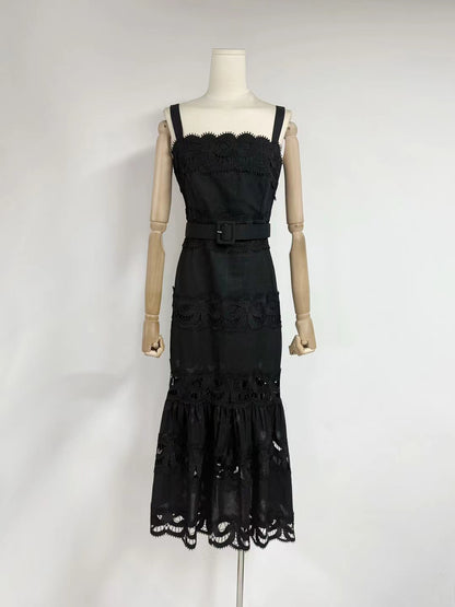 Hollow Out Sleeveless Long Dress