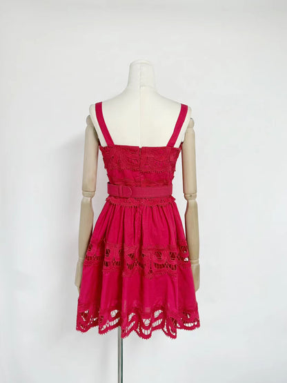 Hollow Out Sleeveless Short Dress