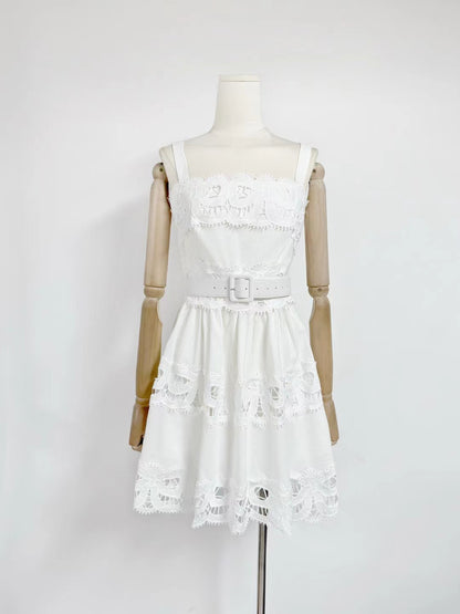 Hollow Out Sleeveless Short Dress