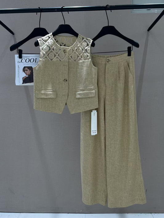 Elegant Sleeveless Two Piece Set