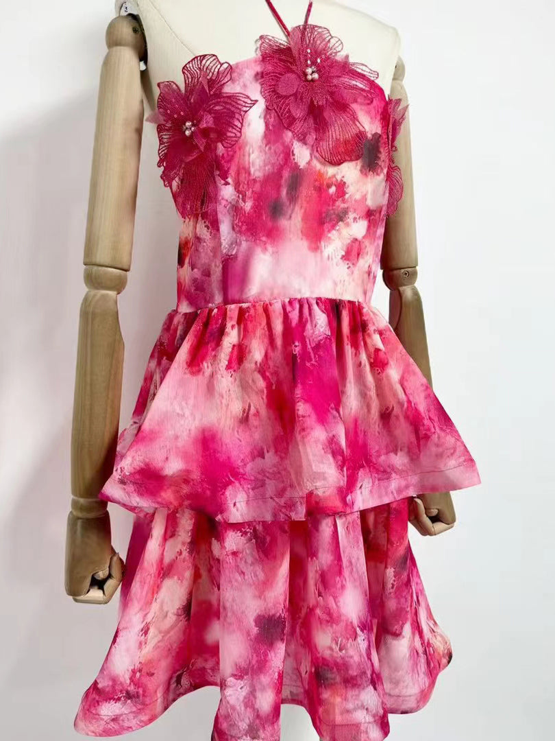 Off Shoulder Ruffles Short Dress