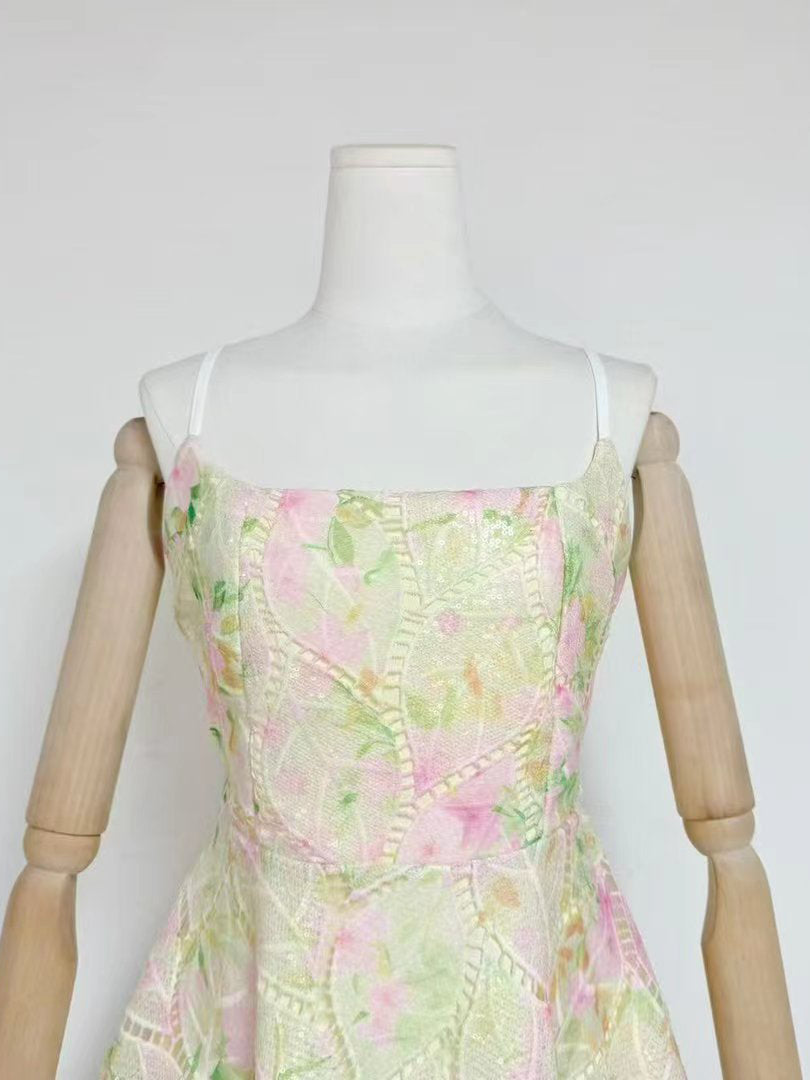 Color Block Strap Short Dress