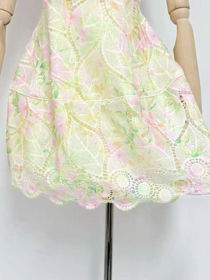 Color Block Strap Short Dress