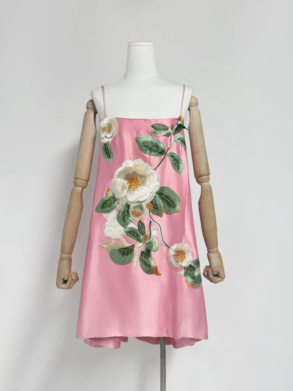 Patchwork Flower Starp Short Dress