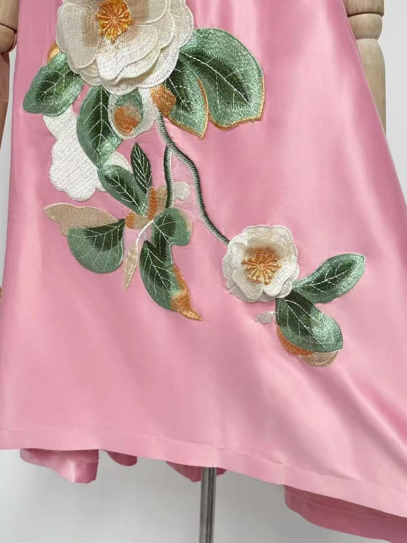 Patchwork Flower Starp Short Dress