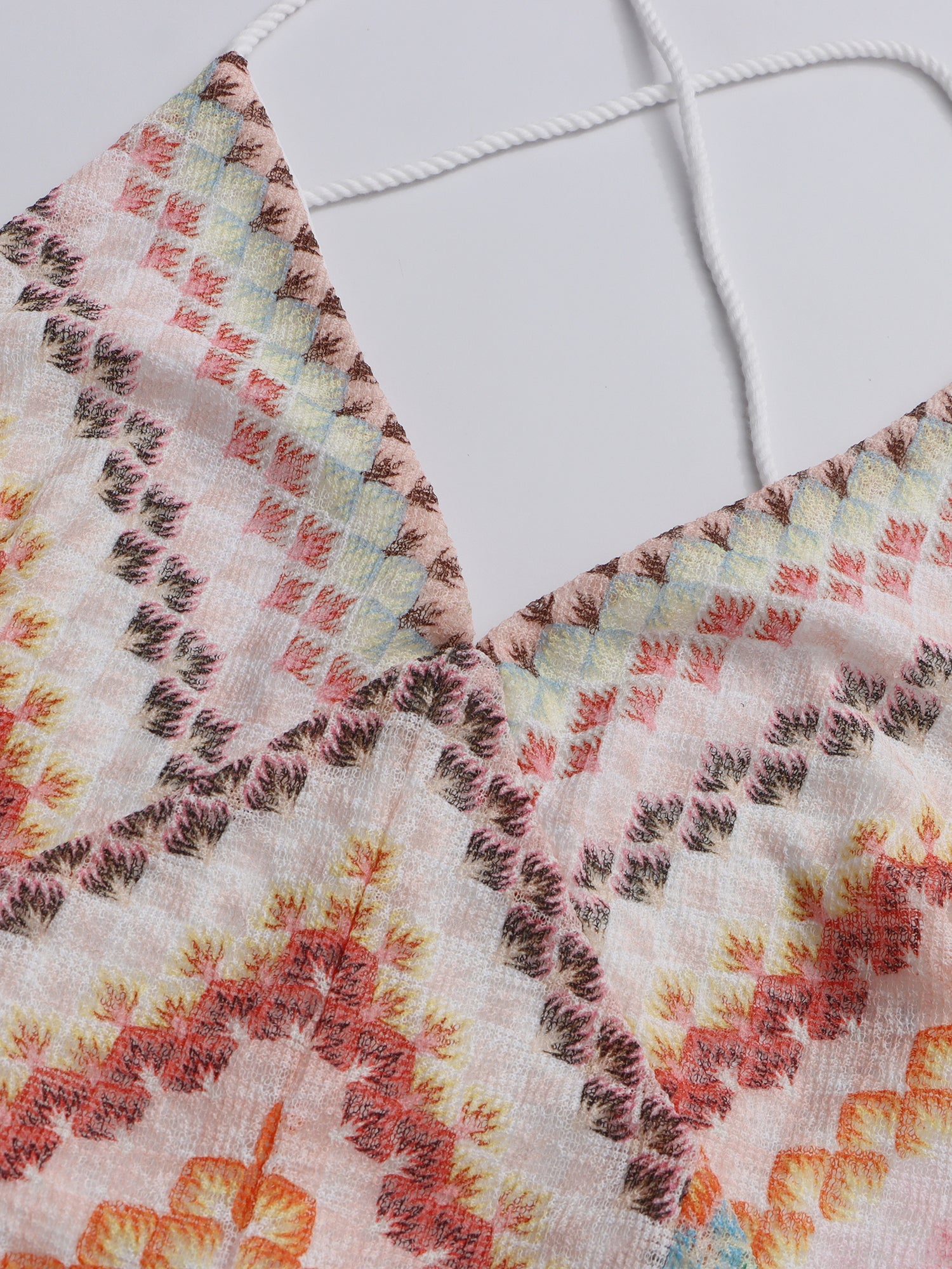 Multicolor Chevron Print Spaghetti Strap Maxi Dress - SISPELL