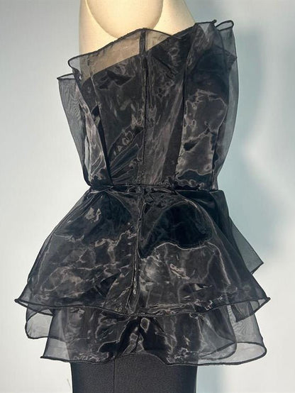 Off Shoulder Mesh Long Dress - SISPELL