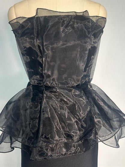 Off Shoulder Mesh Long Dress - SISPELL