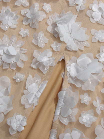 Off Shoulder Patchwork Flower Long Dress - SISPELL