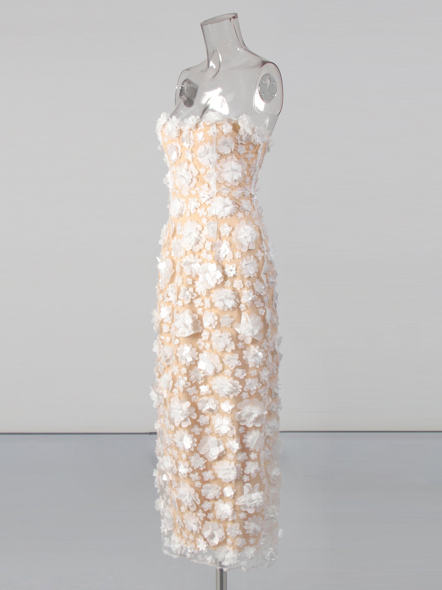 Off Shoulder Patchwork Flower Long Dress - SISPELL