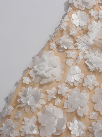 Off Shoulder Patchwork Flower Long Dress - SISPELL