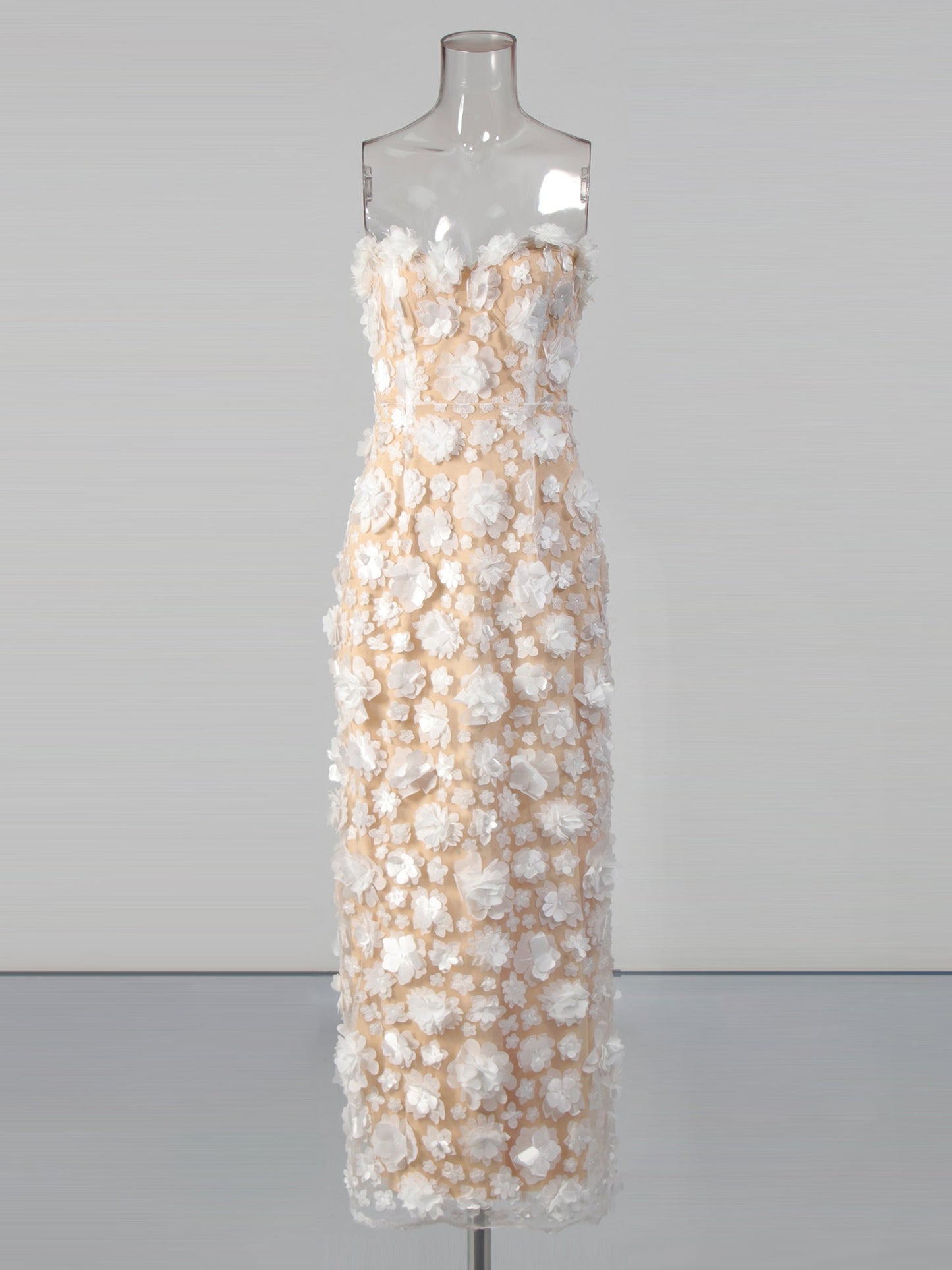 Off Shoulder Patchwork Flower Long Dress - SISPELL