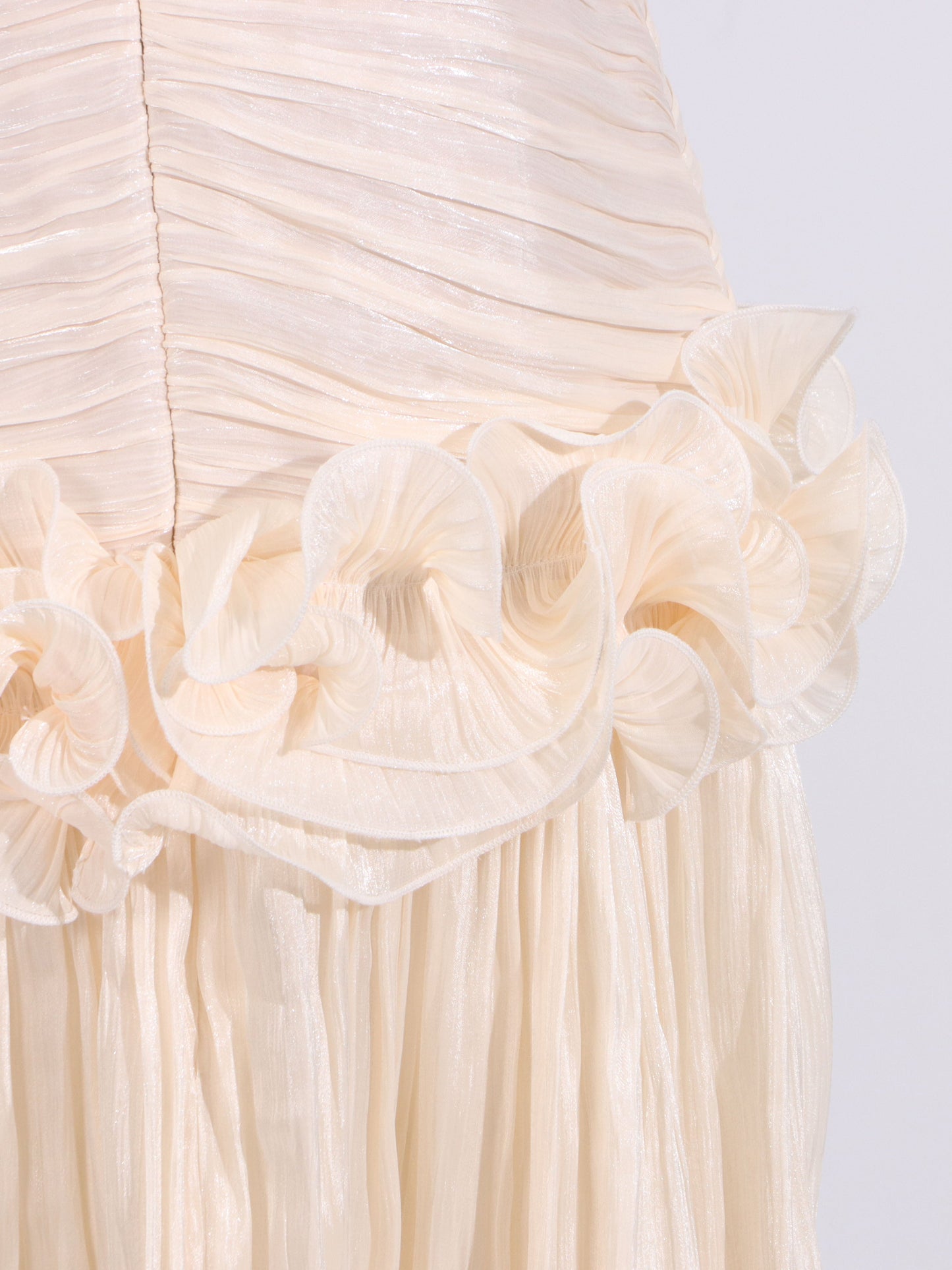 Off Shoulder Pleated Long Dress - SISPELL