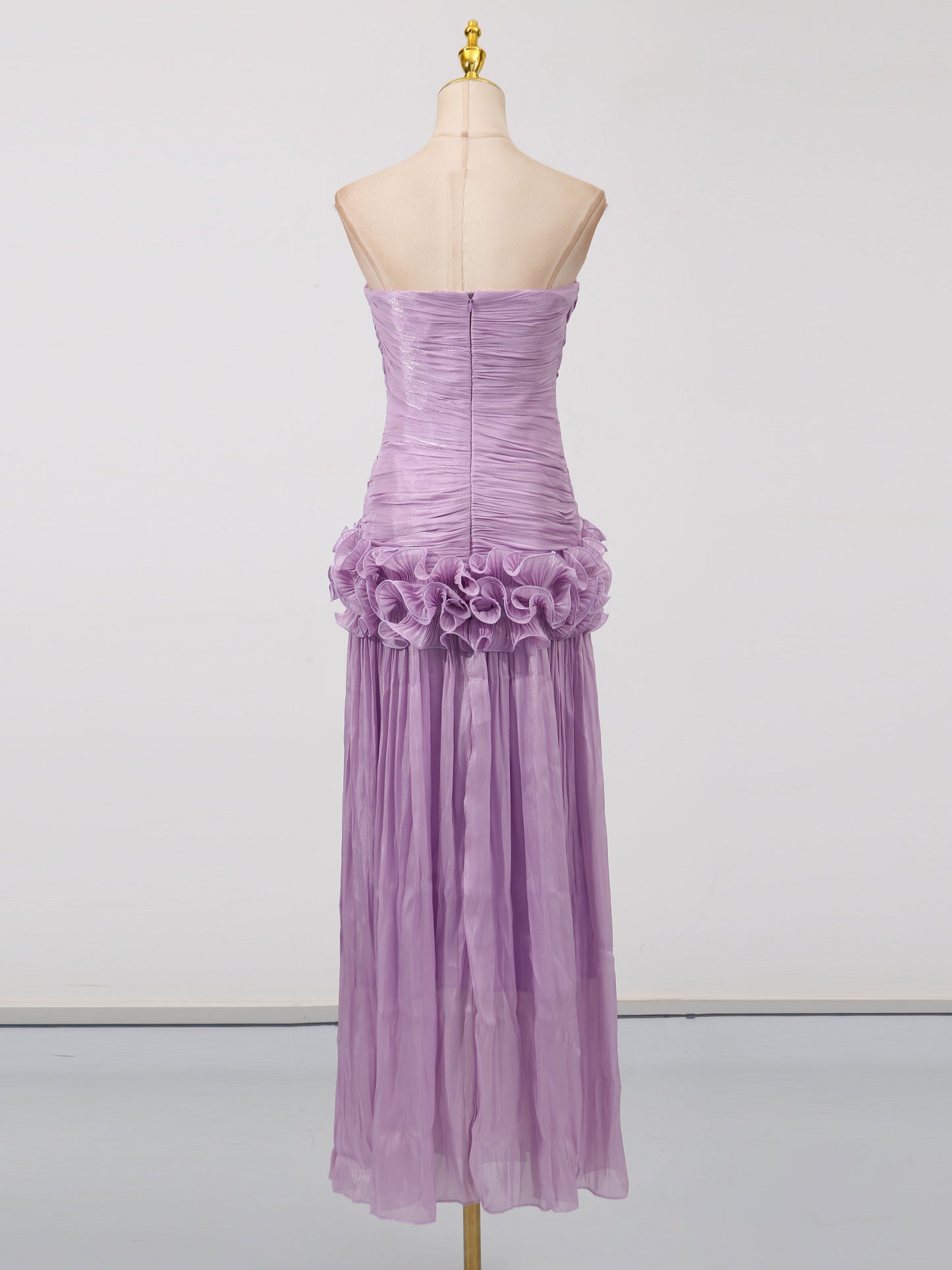 Off Shoulder Pleated Long Dress - SISPELL