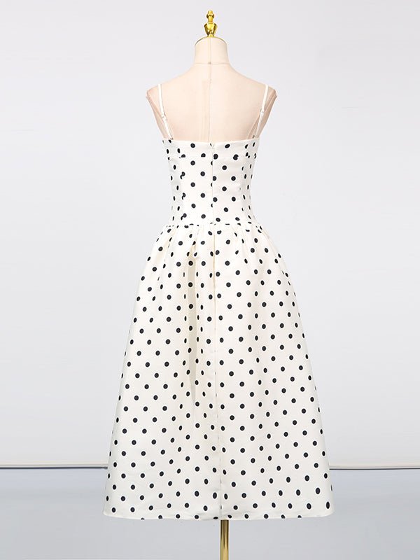 Off Shoulder Wave Point Long Dress - SISPELL