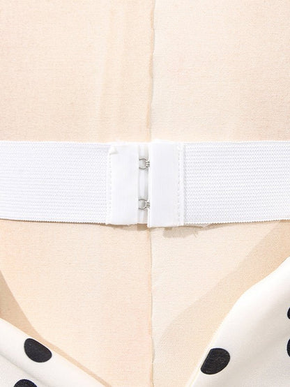 Off Shoulder Wave Point Long Dress - SISPELL