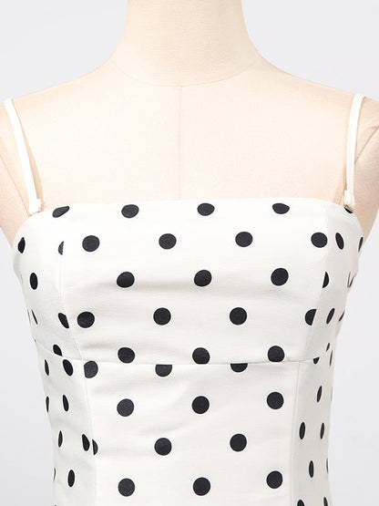 Off Shoulder Wave Point Long Dress - SISPELL