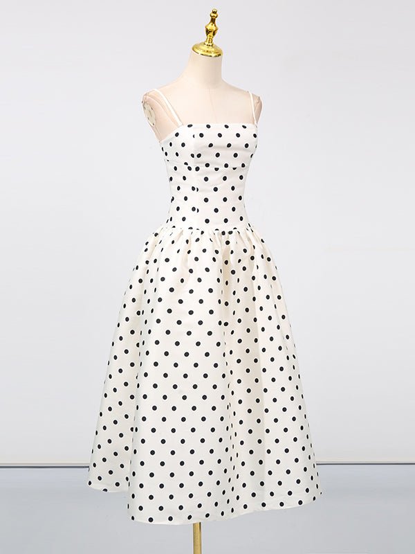 Off Shoulder Wave Point Long Dress - SISPELL