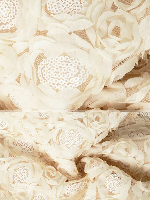 Patchwork Flower Pearls Short Dress - SISPELL