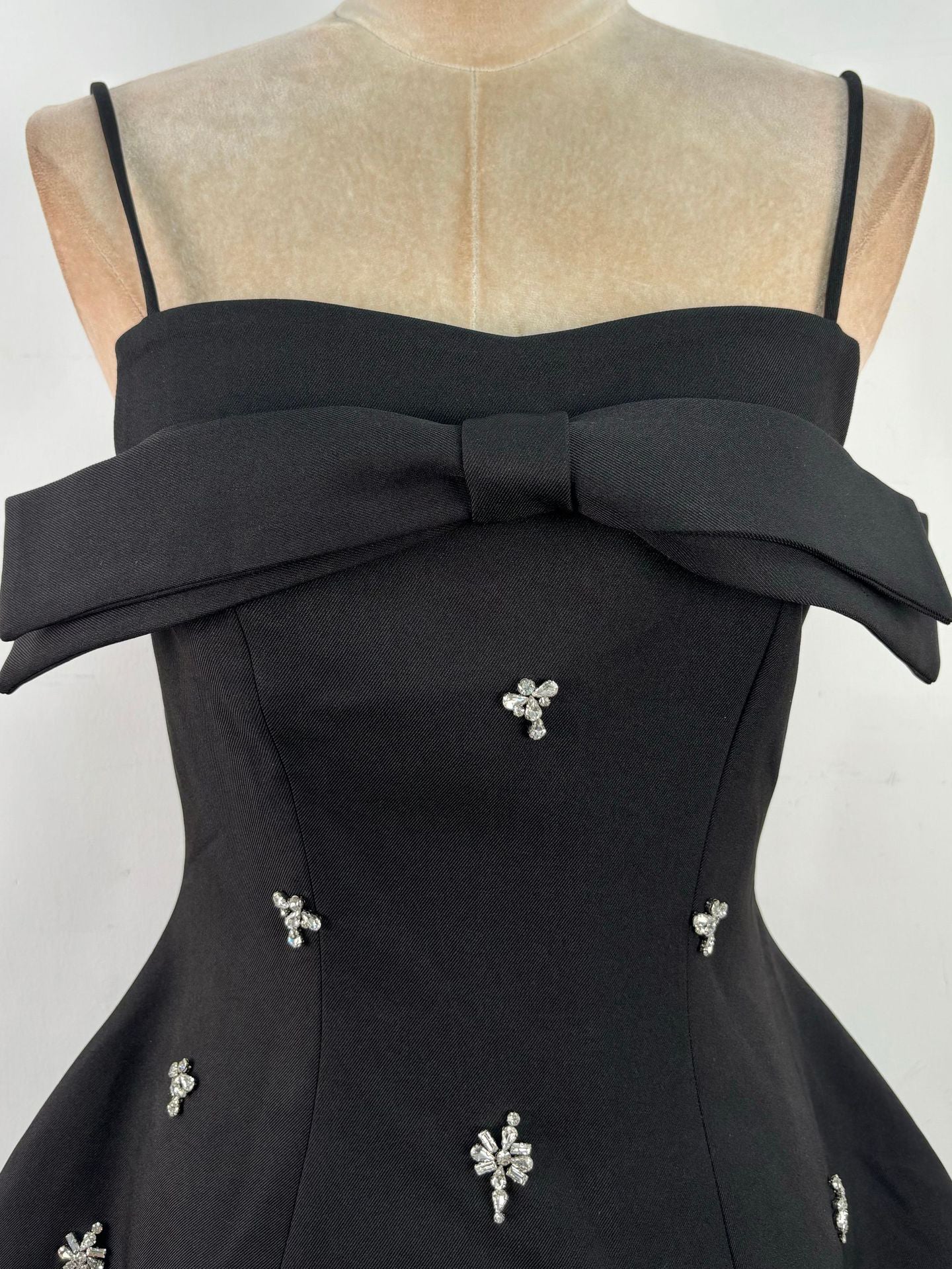 Patchwork Mesh Diamonds Short Dress - SISPELL